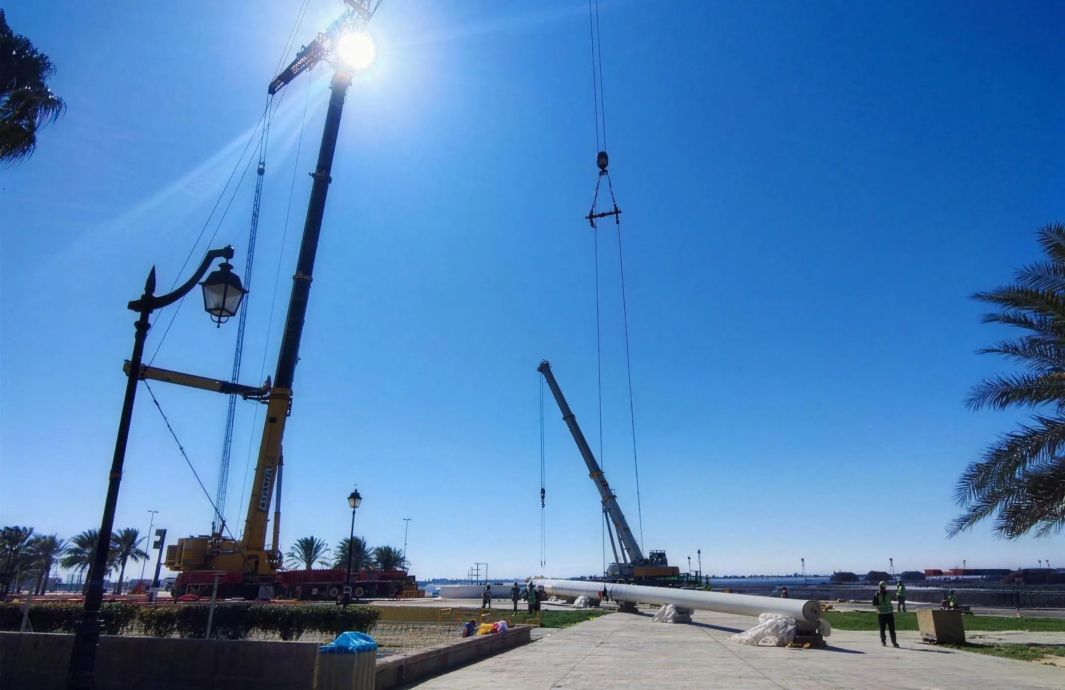 Jubail Flagpole Installation